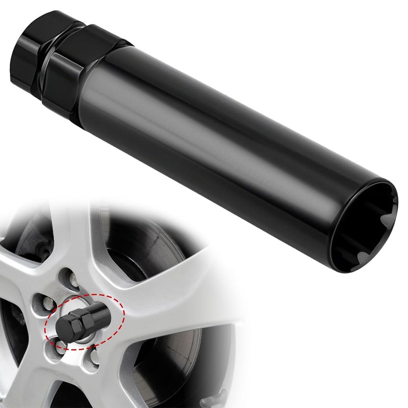 HULI Small 6 Spline Lug Nut Socket,Wheel Lock Key for 19 mm (3/4 Inch) & 21 mm (13/16 Inch) Hex Socket Wrench,Wheel Lock Removal Tool Replacement Aftermarket 6Spline Lug Nuts (Small 6 Spline) - Image 1